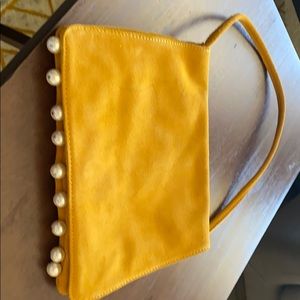 Hype Bright Mustard Suede Clutch